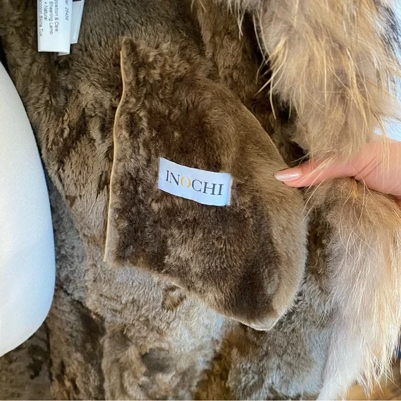 VTG Suede Penny Lane Finnraccoon & Shearling Lamb Fur Trench Coat - Picture 8 of 12